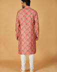 Coral Abstract Print Kurta
