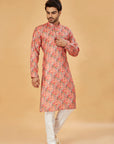 Coral Abstract Print Kurta