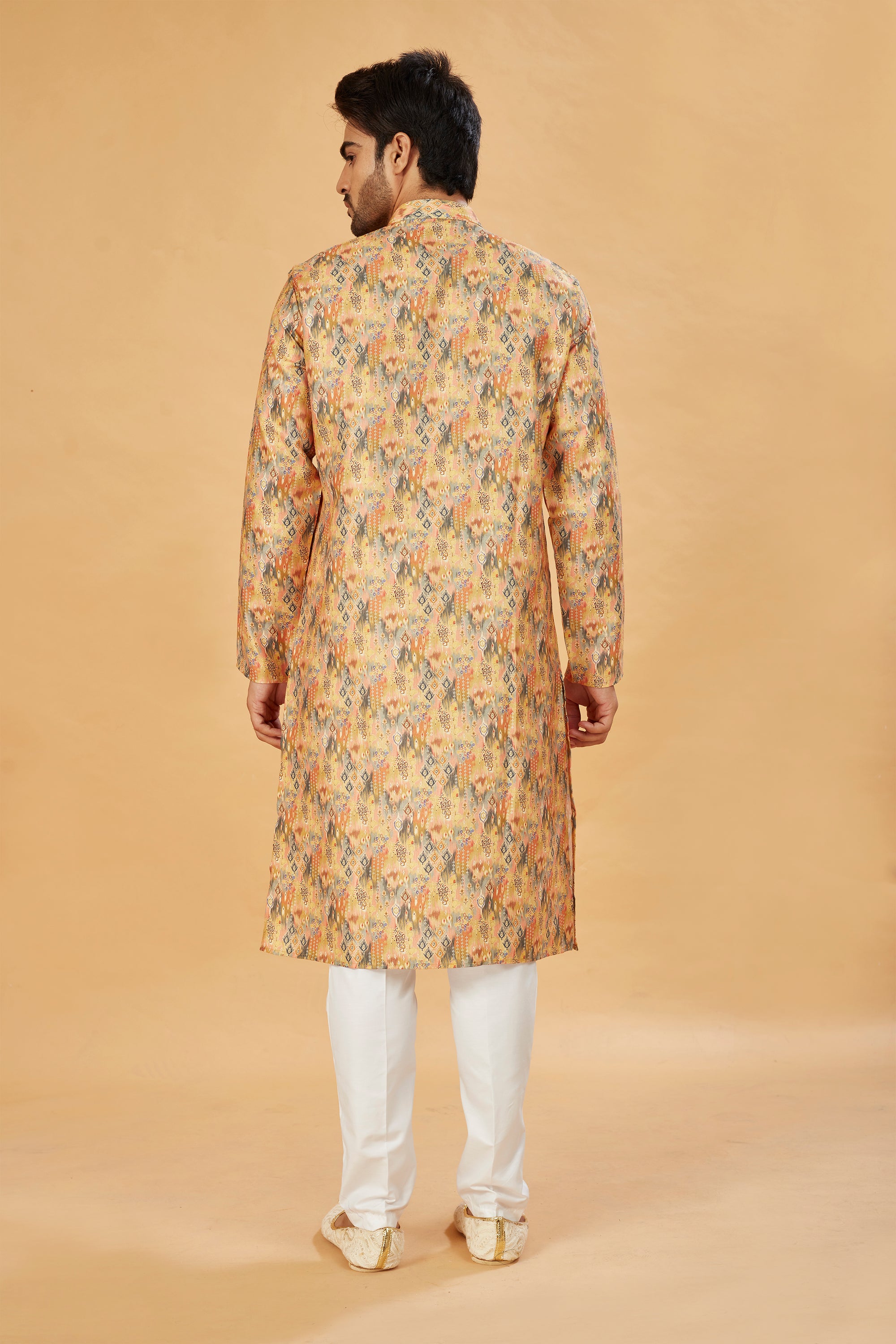 Mustard Abstract Print Kurta
