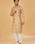 Mustard Abstract Print Kurta