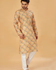 Mustard Abstract Print Kurta
