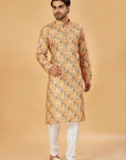 Mustard Abstract Print Kurta