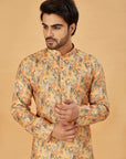 Mustard Abstract Print Kurta