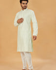Pista Green Embroidered Kurta