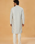 Light grey banarasi silk kurta
