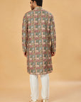 Multi-color green printed kurta