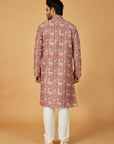Multi-color pink printed kurta