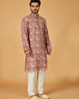 Multi-color pink printed kurta