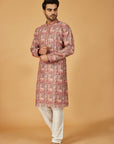 Multi-color pink printed kurta