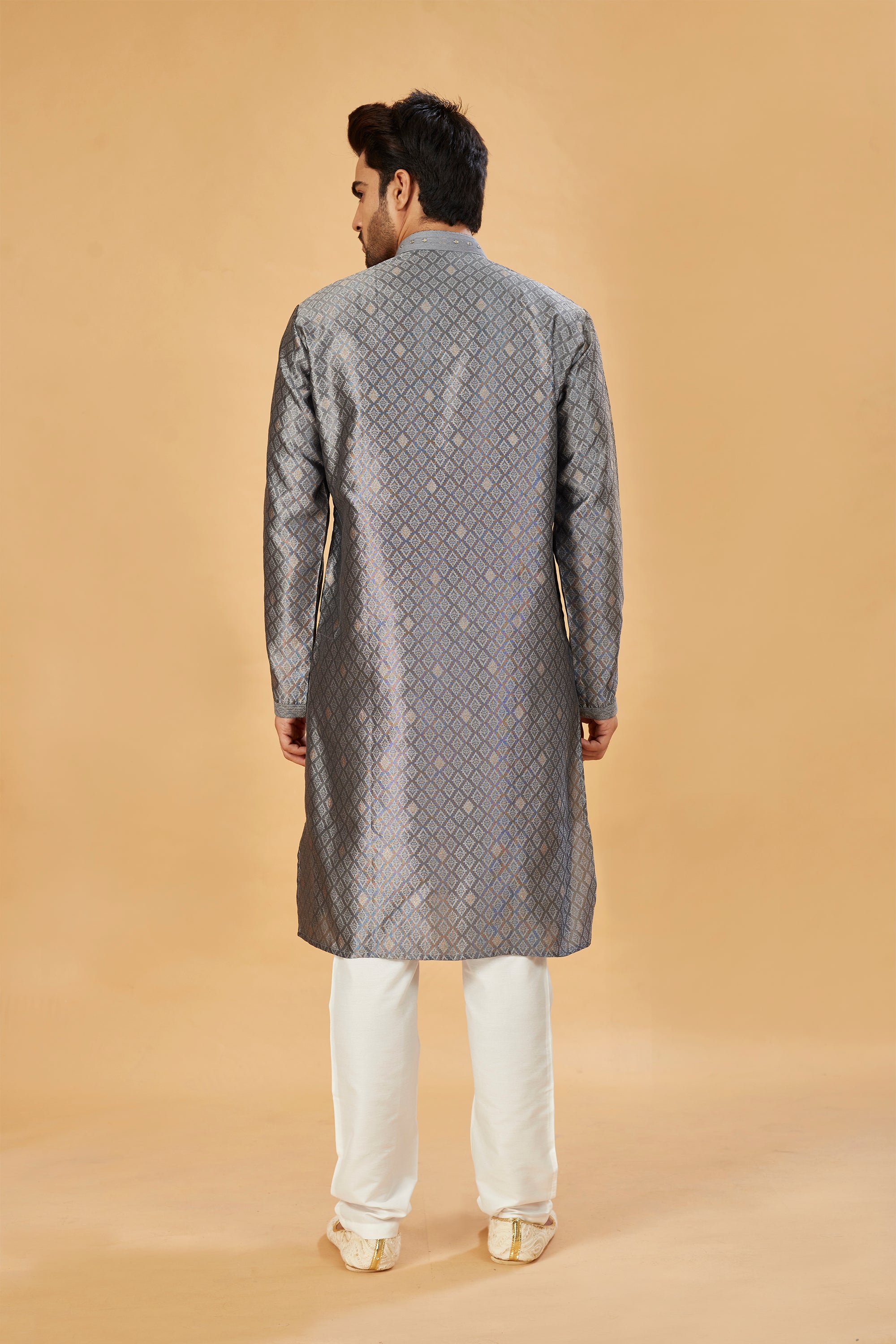 Grey motif kurta