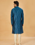 Royal blue motif kurta