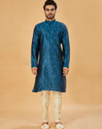 Royal blue motif kurta