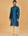 Royal blue motif kurta