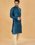 Royal blue motif kurta