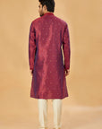Deep red motif kurta