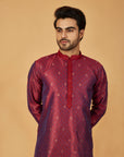 Deep red motif kurta