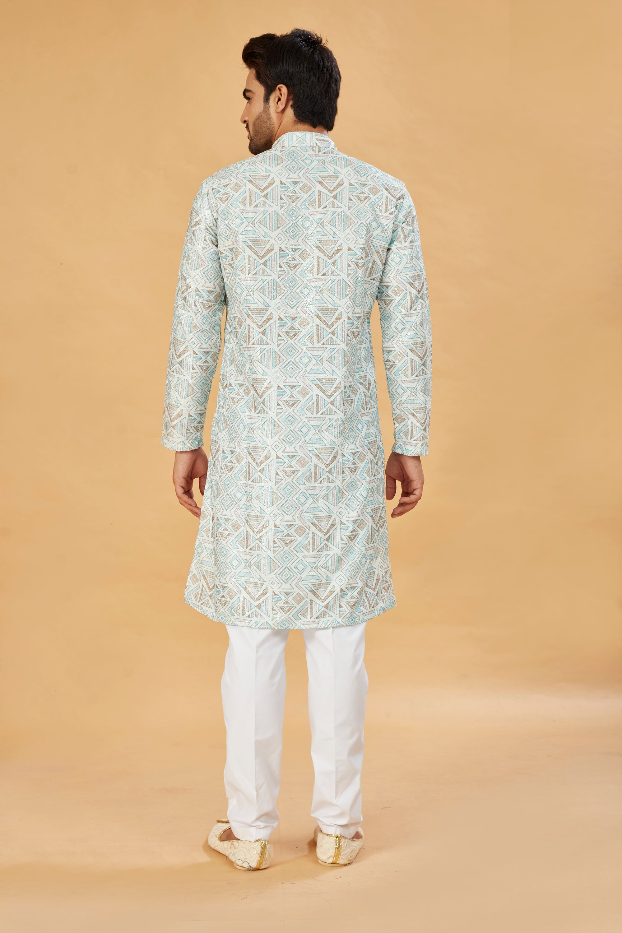 Mint Geometric Print Kurta