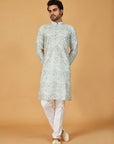 Mint Geometric Print Kurta