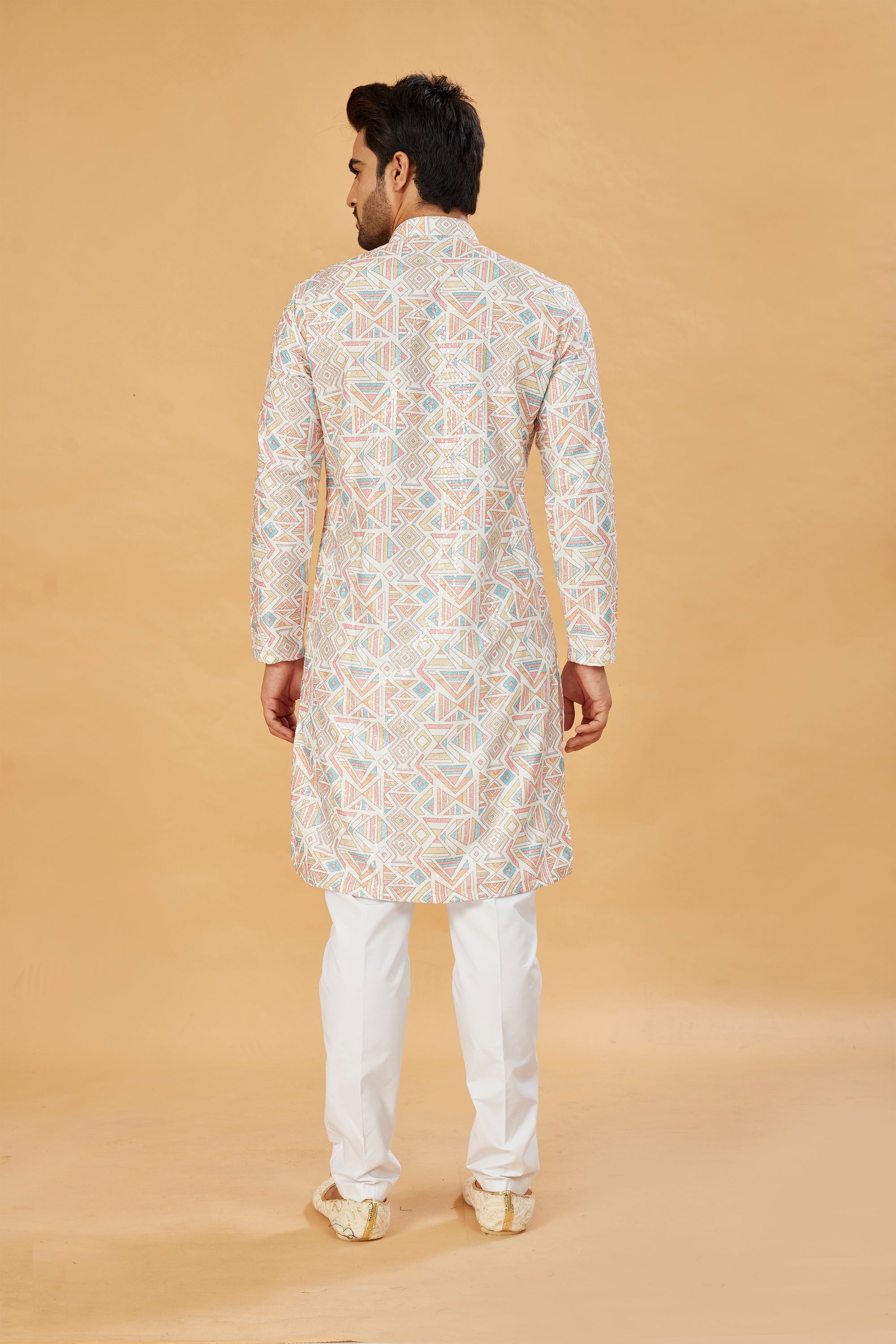 Pastel Geometric Print Kurta