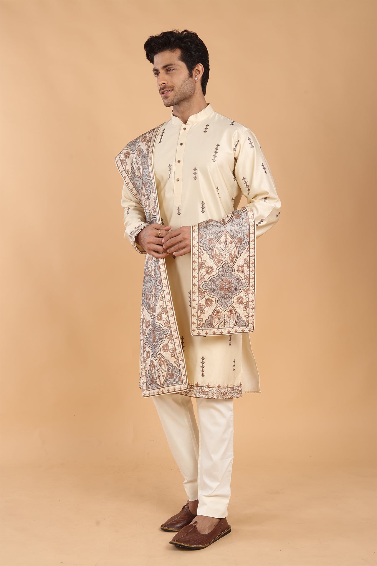 Fawn Kurta with Dupatta