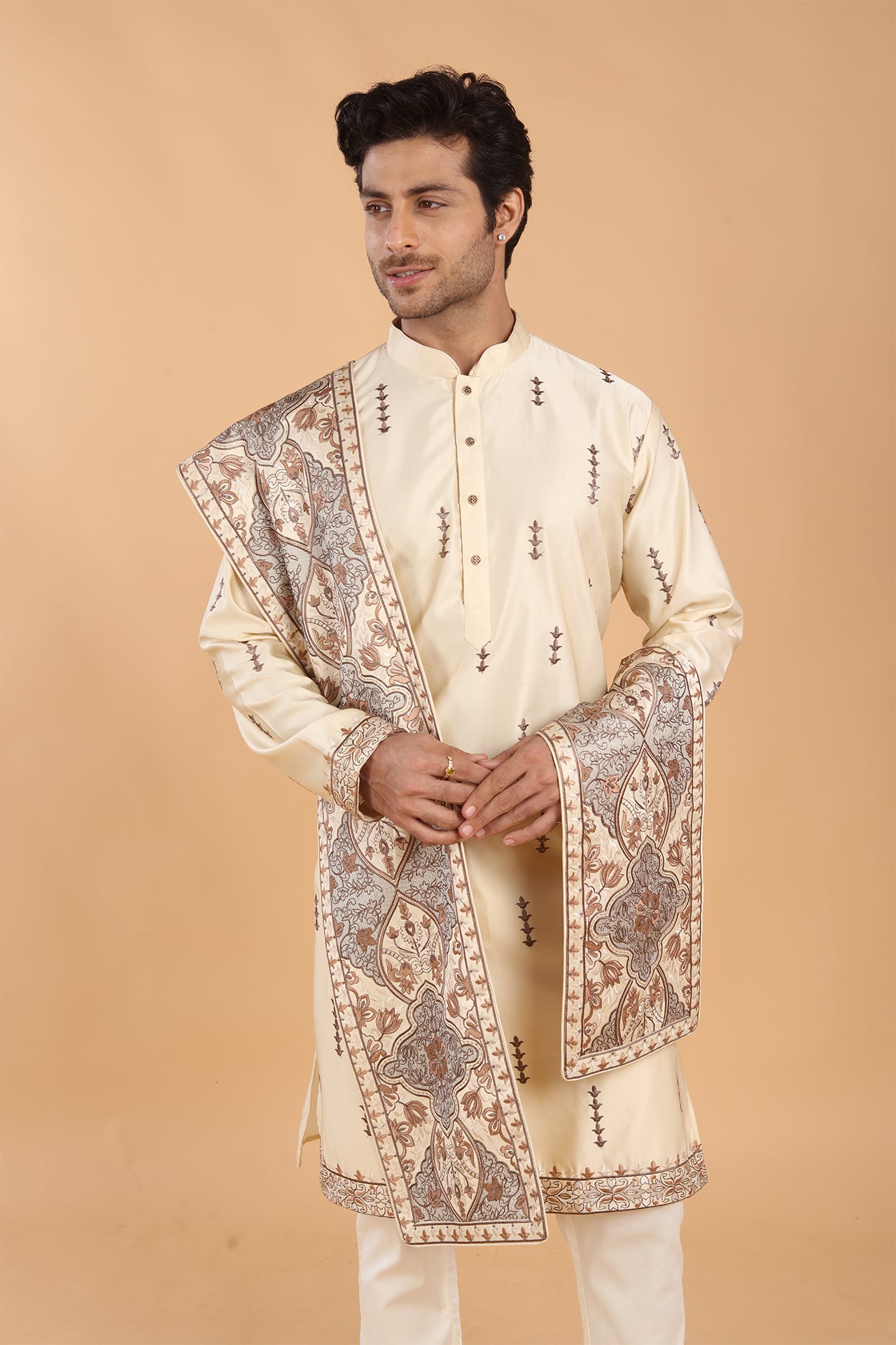 Fawn Kurta with Dupatta