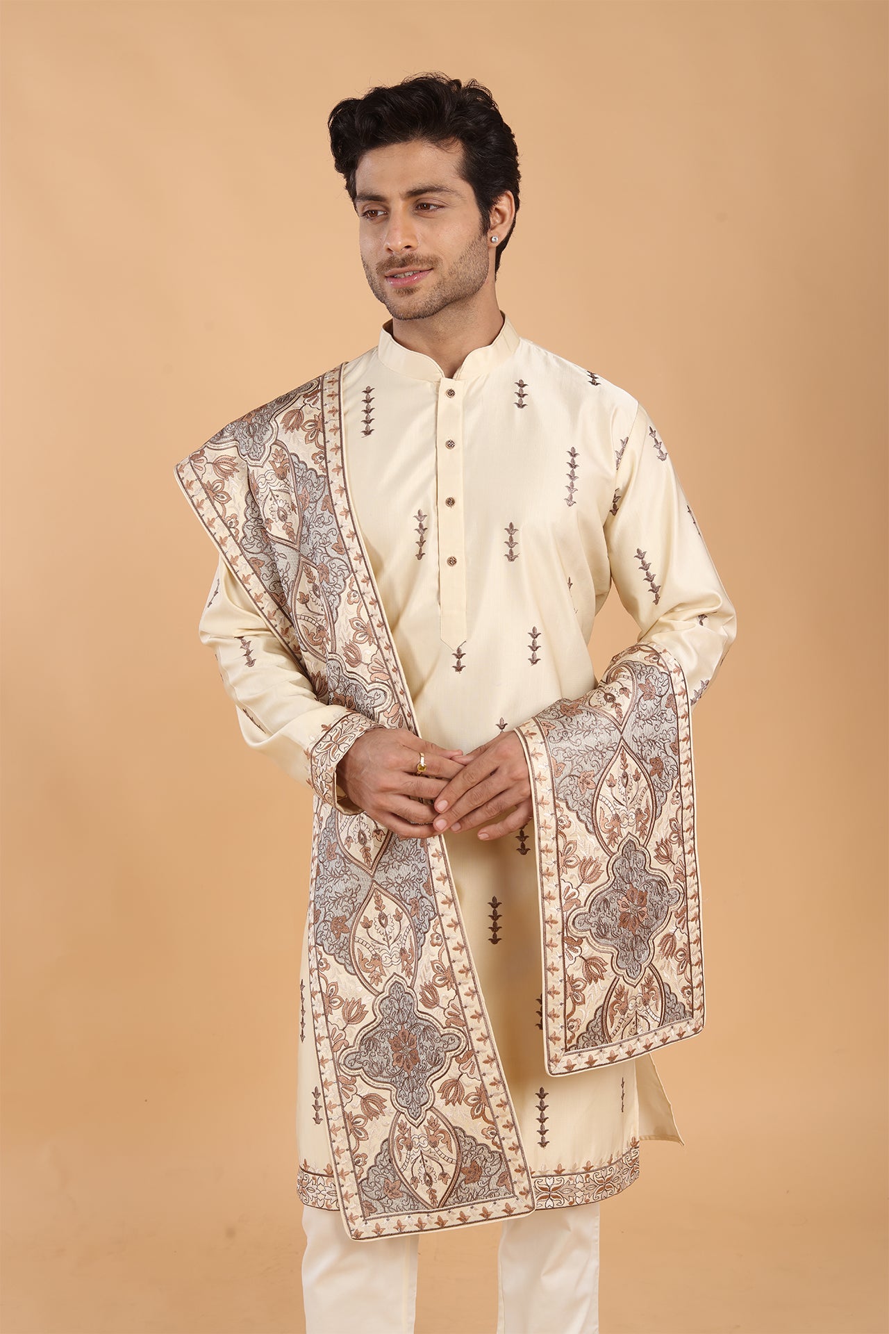 Fawn Kurta with Dupatta