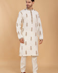 Beige Embroidered Kurta Set