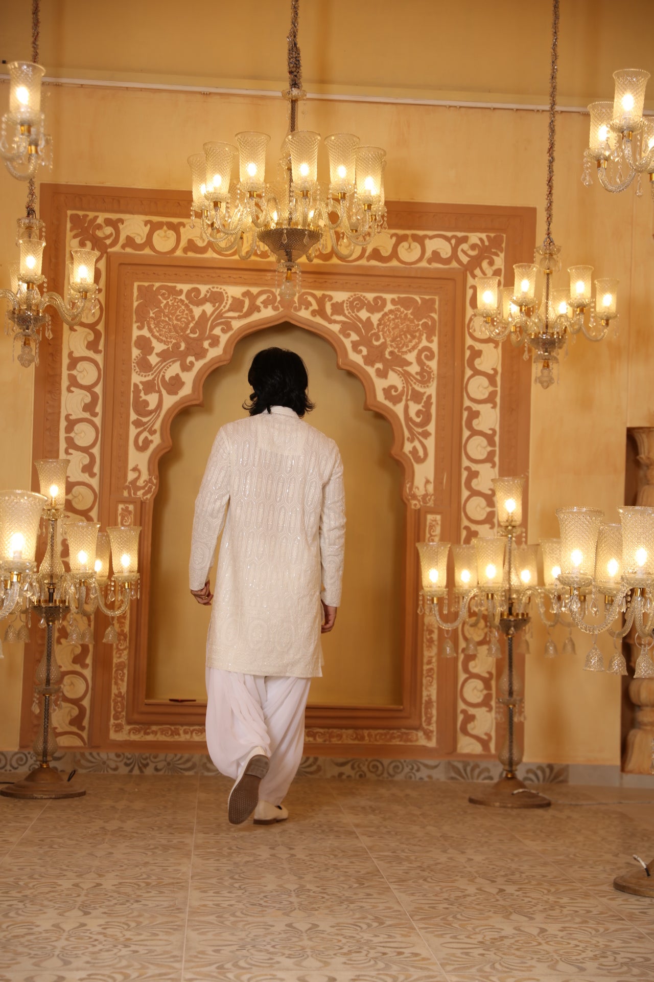 Cream Chikankari kurta